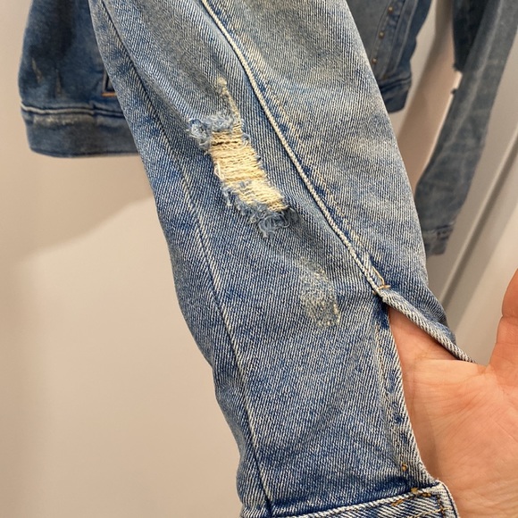 Faux Fur Collar Denim Jacket For Kids - Picture 6 of 14